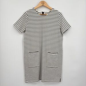 Chinti & Parker Black White Striped Sheath Dress Size Small, Nautical Resortwear